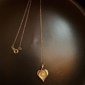 Gold filled SJ Heart Pendant Necklace